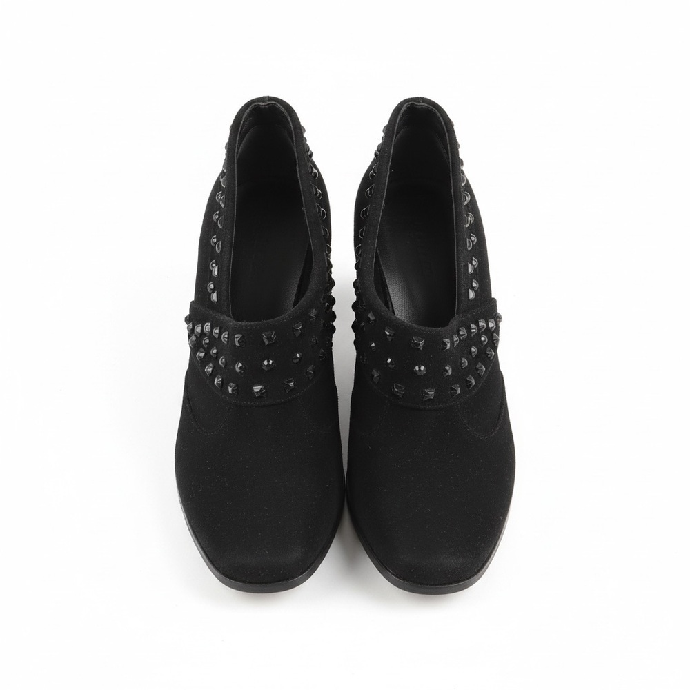 Kenneth Cole Reaction Black Studded Slip-On Heeled Boots size 7